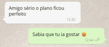 Print de depoimento de paciente
