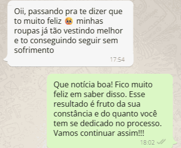 Print de depoimento de paciente